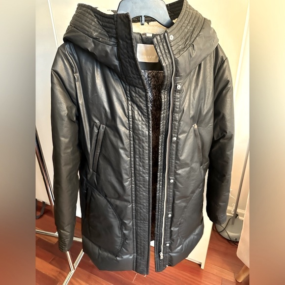 SOIA & KYO Women’s Black Parka, Size Medium - Picture 2 of 12